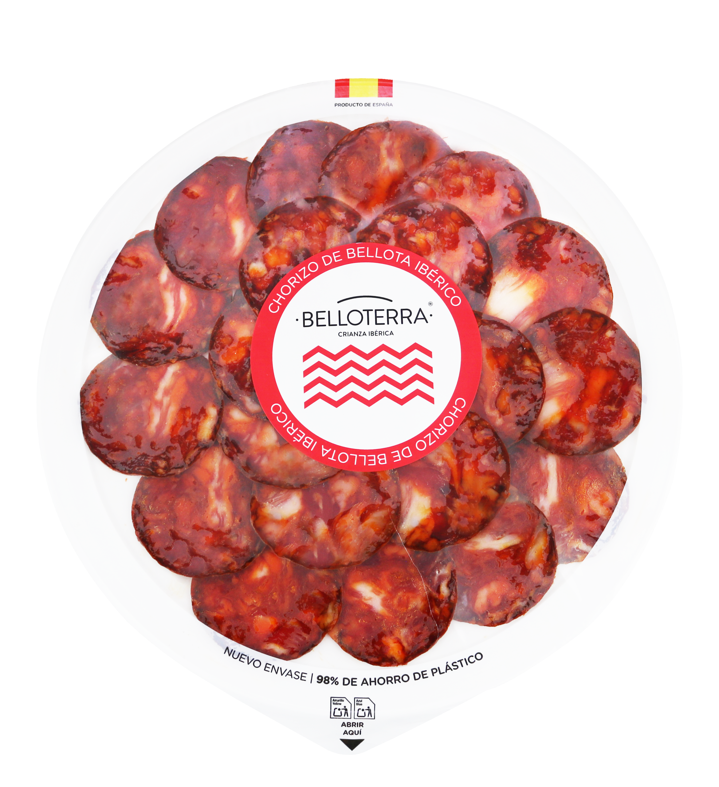 Chorizo de Bellota Ibérico. 5 x bandeja redonda