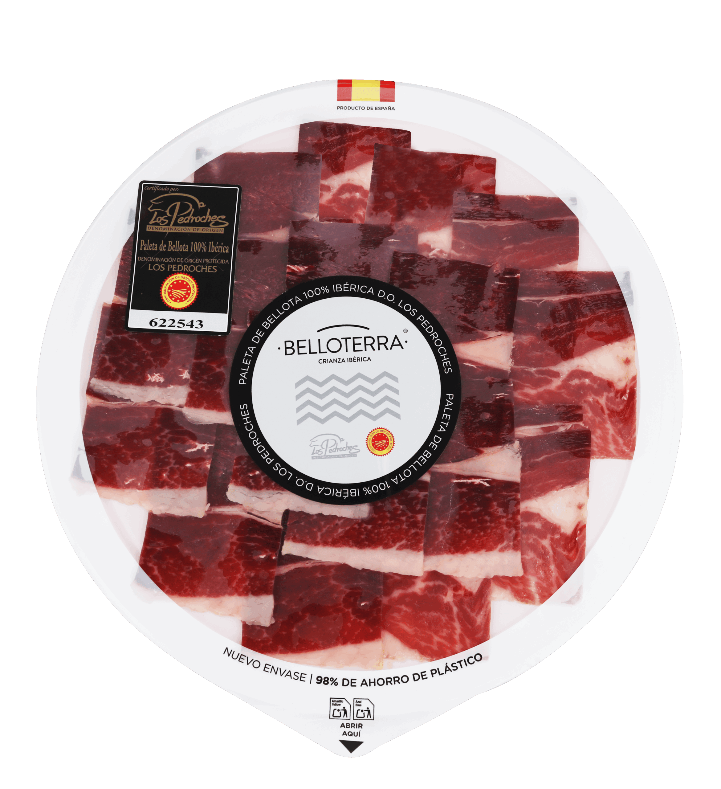 100% Ibérico de Bellota Shoulder D.O. - Sliced Round tray